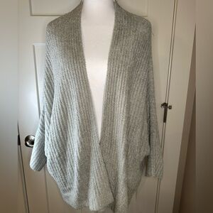 Barefoot Dreams Cozy Open Front Women's Gray Cardigan Sweater‎ Size 1X